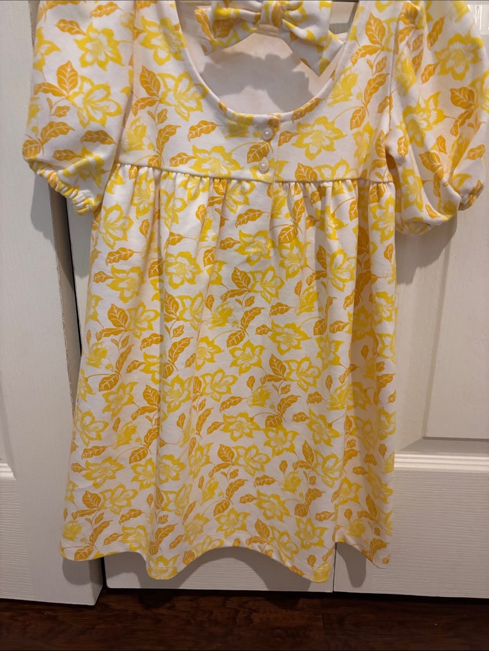 Janie and Jack Yellow Floral Puff-Sleeve Dress - Picture 4 of 6
